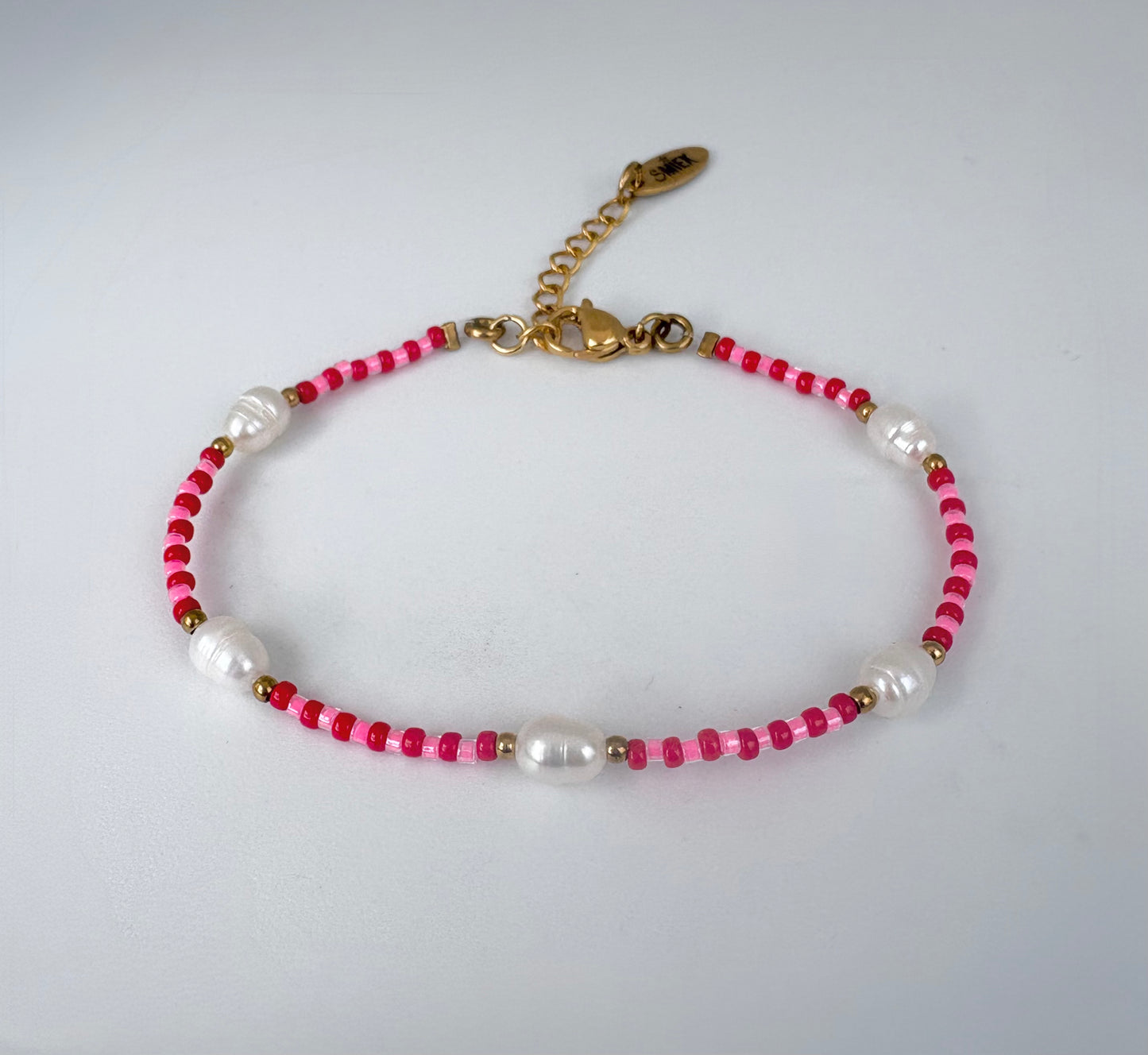 Pink red & pearls