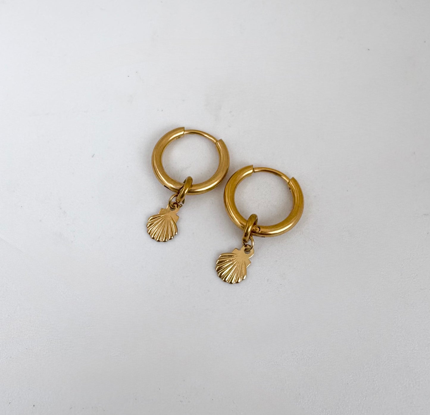 Golden Shell Hoops