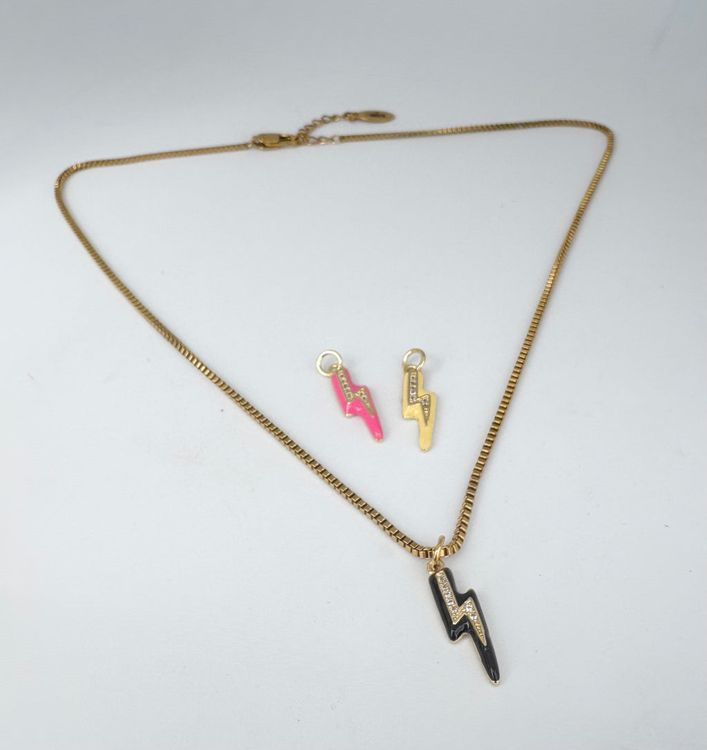 Stainless steel gouden ketting met gold-plated bliksemschicht.