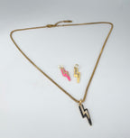 Stainless steel gouden ketting met gold-plated bliksemschicht.